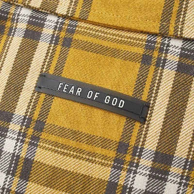 Shop Fear Of God Plaid Shirt Jacket In Yellow