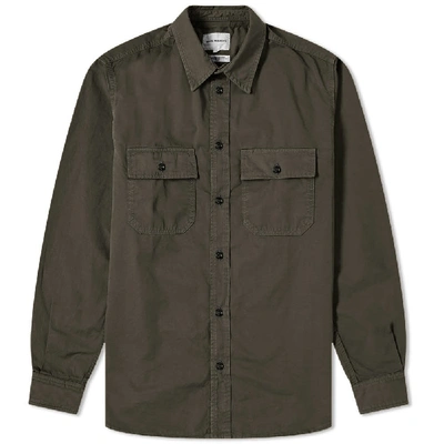 Shop Norse Projects Villads Twill Shirt In Green