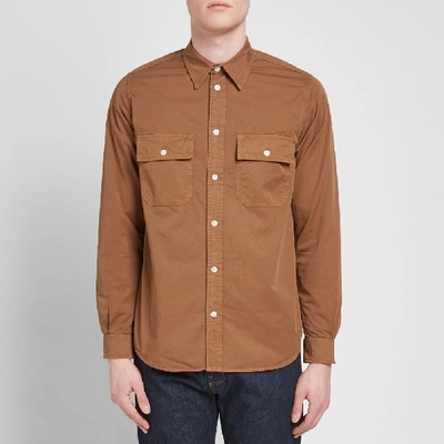 Shop Norse Projects Villads Twill Shirt In Brown