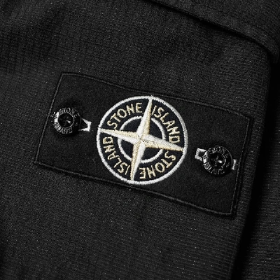 Shop Stone Island Reflective Weave Cargo Pant In Black
