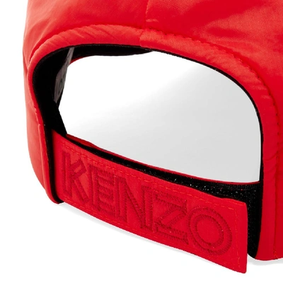 Shop Kenzo Nylon Embroidered Cap In Red