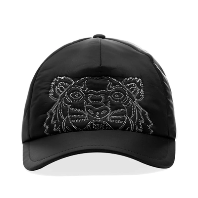 Shop Kenzo Nylon Embroidered Cap In Black