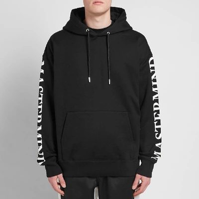 Shop Mastermind Japan Mastermind World Sleeve Logo Popover Hoody In Black