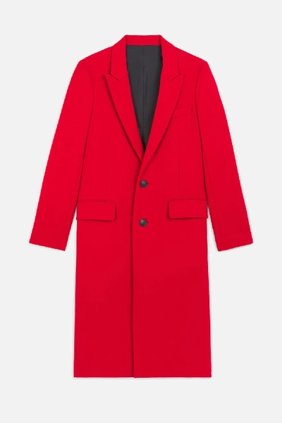 Shop Ami Alexandre Mattiussi Two-buttons Long Coat In Red