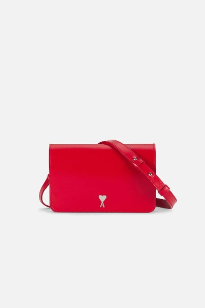 Shop Ami Alexandre Mattiussi Small Accordion Bag In Red