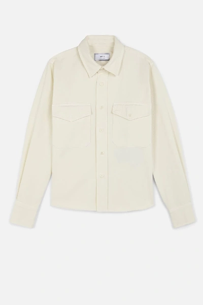 Shop Ami Alexandre Mattiussi Women's Shirt With Buttoned Chest Pocket In White