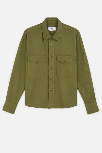 Shop Ami Alexandre Mattiussi Women's Shirt With Buttoned Chest Pocket In Green