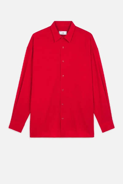 Shop Ami Alexandre Mattiussi Oversize Straight Shirt In Red