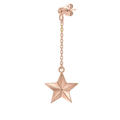 True Rocks 18 Carat Rose Gold Plated Star Drop Earring