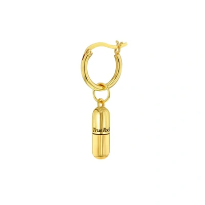 Shop True Rocks 18kt Gold-plated Mini Pill Charm On Gold Hoop