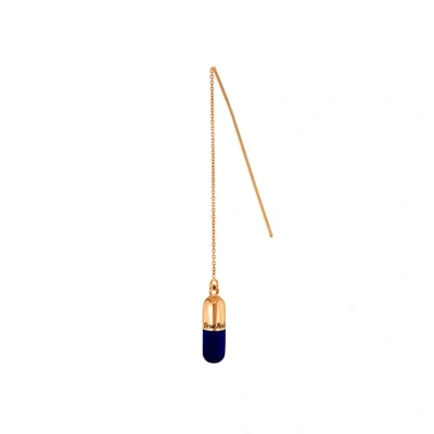 Shop True Rocks Rose Gold & Blue Mini Pill Pull Through Earring