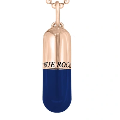 Shop True Rocks Rose Gold & Blue Mini Pill Pull Through Earring