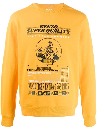 Shop Kenzo Orange Cotton Sweatshirt