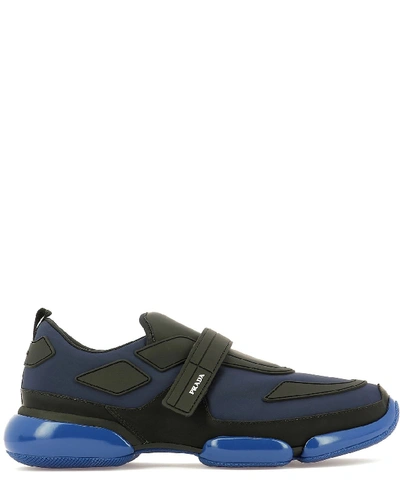 Shop Prada Blue Nylon Sneakers