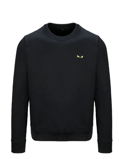 Shop Fendi Black Cotton Sweatshirt