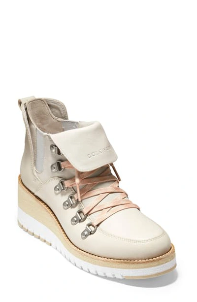 Shop Cole Haan Zerogrand Waterproof Wedge Hiker Boot In Pumice Stone Leather