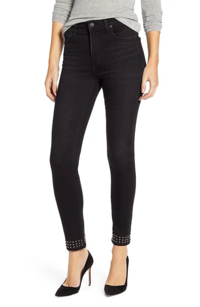 Shop Citizens Of Humanity Rocket High Waist Ankle Skinny Jeans In Banded Black