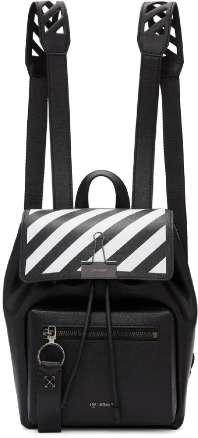 Pre-owned Off-white  Backpack Diag Black White
