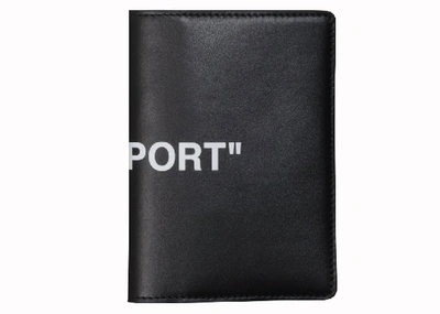 Pre-owned Off-white  Quote Passport Wallet Black White
