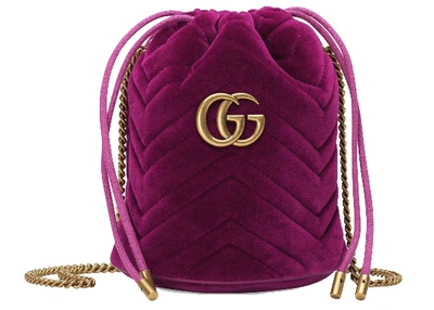 Shop Gucci Gg Marmont Bucket Bag Mini Fuchsia