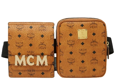 MCM Visetos Stark Modular Belt Bag Cognac 365783