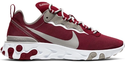 Pre-owned Nike  React Element 55 Alabama In Team Crimson/white-pewter Grey