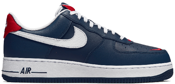 air force 1 red and blue swoosh