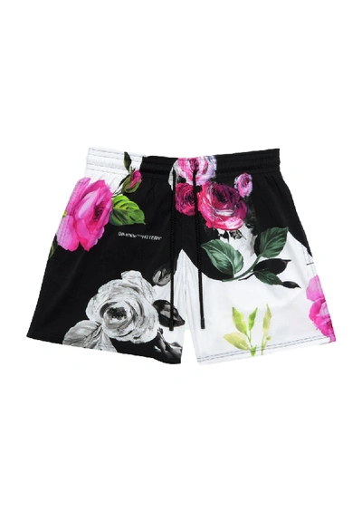 Pre-owned Off-white  Floral Print Swim Shorts Multicolor