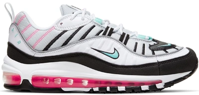 Pre-owned Nike Air Max 98 South Beach (women's) In Pure Platinum/black-pink  Blast-aurora Green | ModeSens