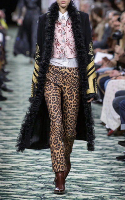 Shop Paco Rabanne Leopard-print Wool-blend Pants In Animal