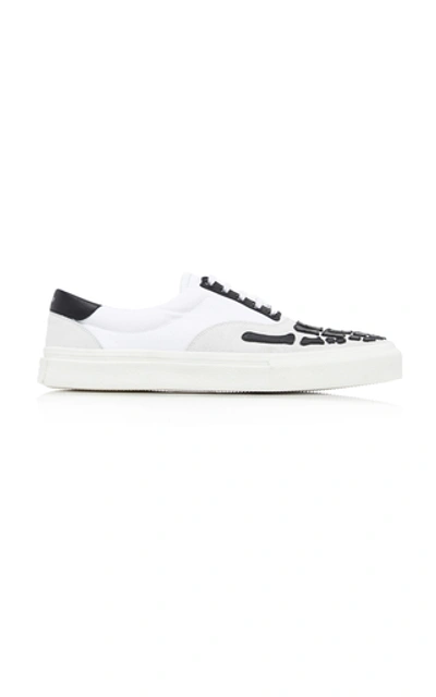 Shop Amiri Bones Leather Sneakers In White