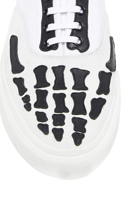 Shop Amiri Bones Leather Sneakers In White