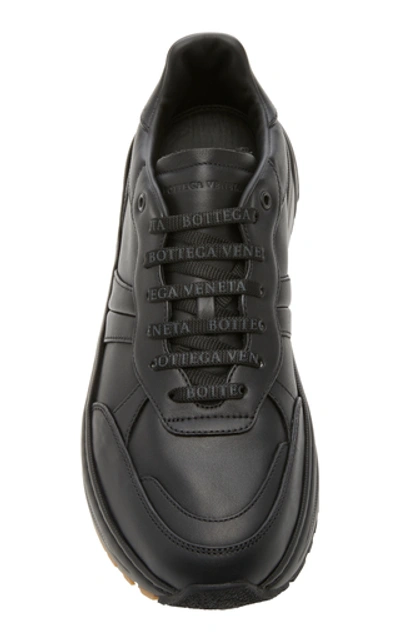Shop Bottega Veneta Chunky Leather Sneakers In Black