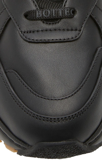 Shop Bottega Veneta Chunky Leather Sneakers In Black
