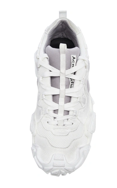 Shop Acne Studios Bolzter Two-tone Leather Sneakers In White