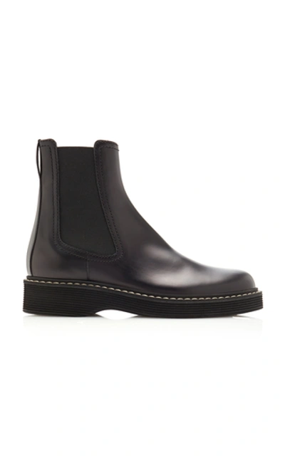 Shop Marni Leather Chelsea Boots In Black