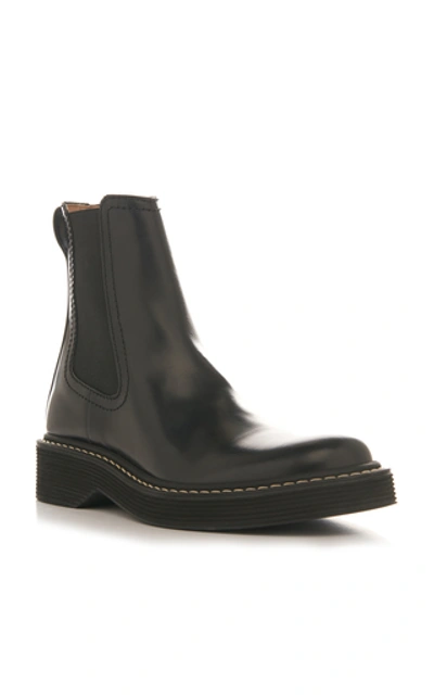 Shop Marni Leather Chelsea Boots In Black