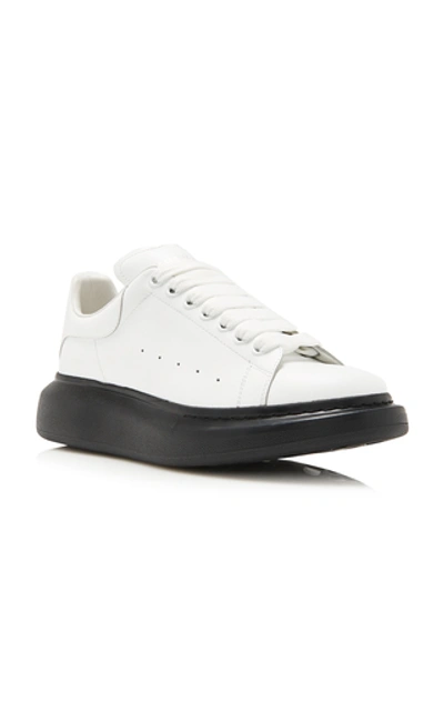Shop Alexander Mcqueen Two-tone Leather Sneakers In White
