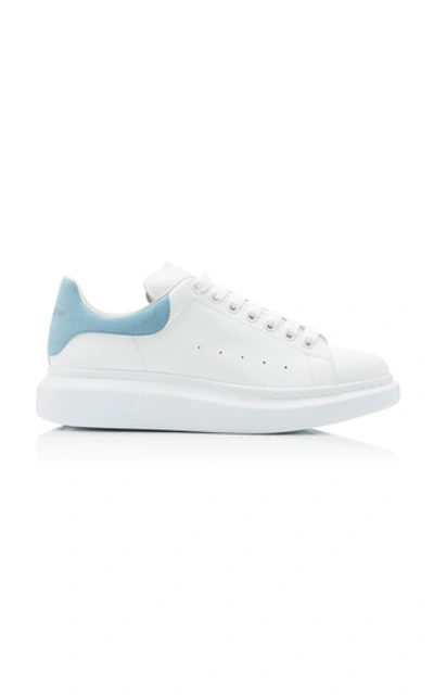 Shop Alexander Mcqueen Lace-up Leather Platform Sneakers In Blue