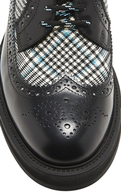 Shop Alexander Mcqueen Paneled Leather Derby Shoes In Black