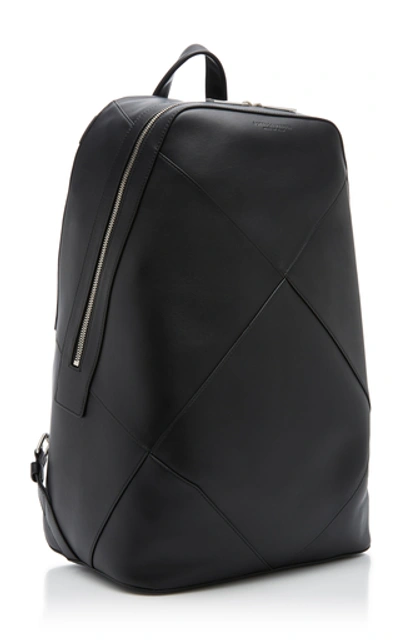 Shop Bottega Veneta Zaino Paneled Leather Backpack In Black