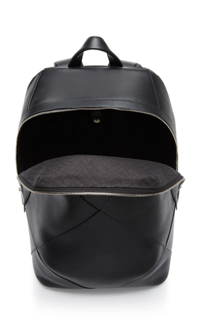 Shop Bottega Veneta Zaino Paneled Leather Backpack In Black