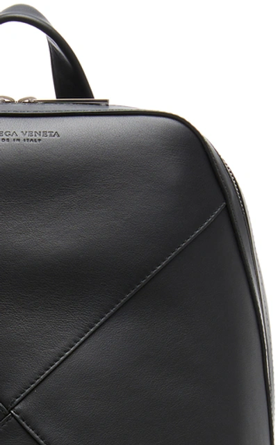 Shop Bottega Veneta Zaino Paneled Leather Backpack In Black