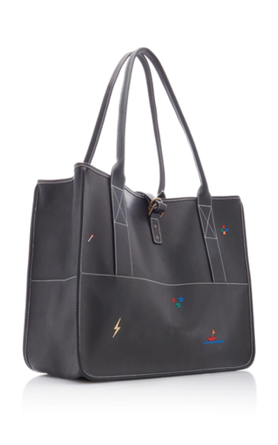 Shop Nick Fouquet Bungalow Embroidered Leather Tote In Black
