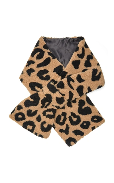 Shop Apparis Exclusive Shelley Leopard-print Faux Fur Scarf In Brown