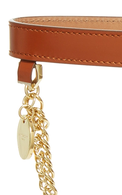 Shop Givenchy Chain-embellished Leather Belt In Brown