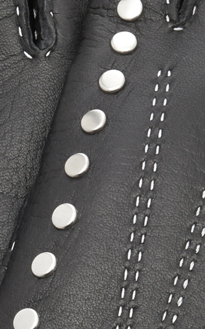 Shop Loewe Studded Leather Gloves In Black