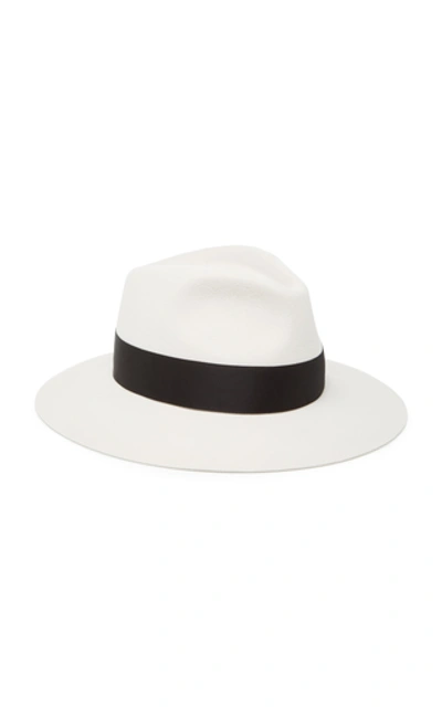 Shop Maison Michel Rico Felt Fedora In White