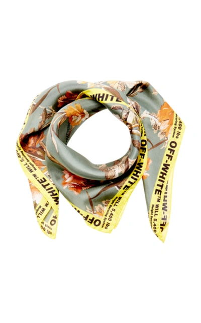 Off white silk store scarf