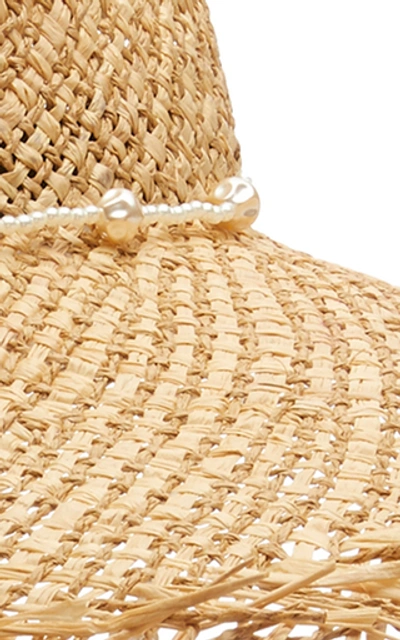 Shop Avenue Chloe Fringed Straw Hat In Neutral